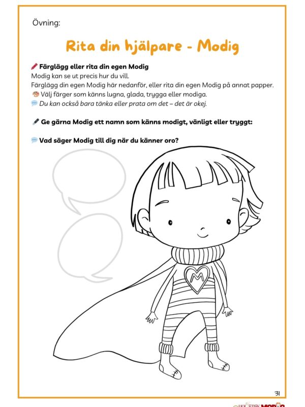 Modigs bok om oro – Ett arbetsmaterial för barn